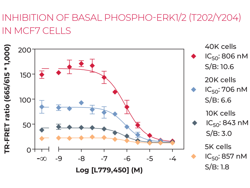 INHIBITION OF BASAL PHOSPHO-ERK1/2 (T202/Y204) IN MCF7 CELLS INHIBITION OF BASAL PHOSPHO-ERK1/2 (T202/Y204) IN MCF7 CELLS