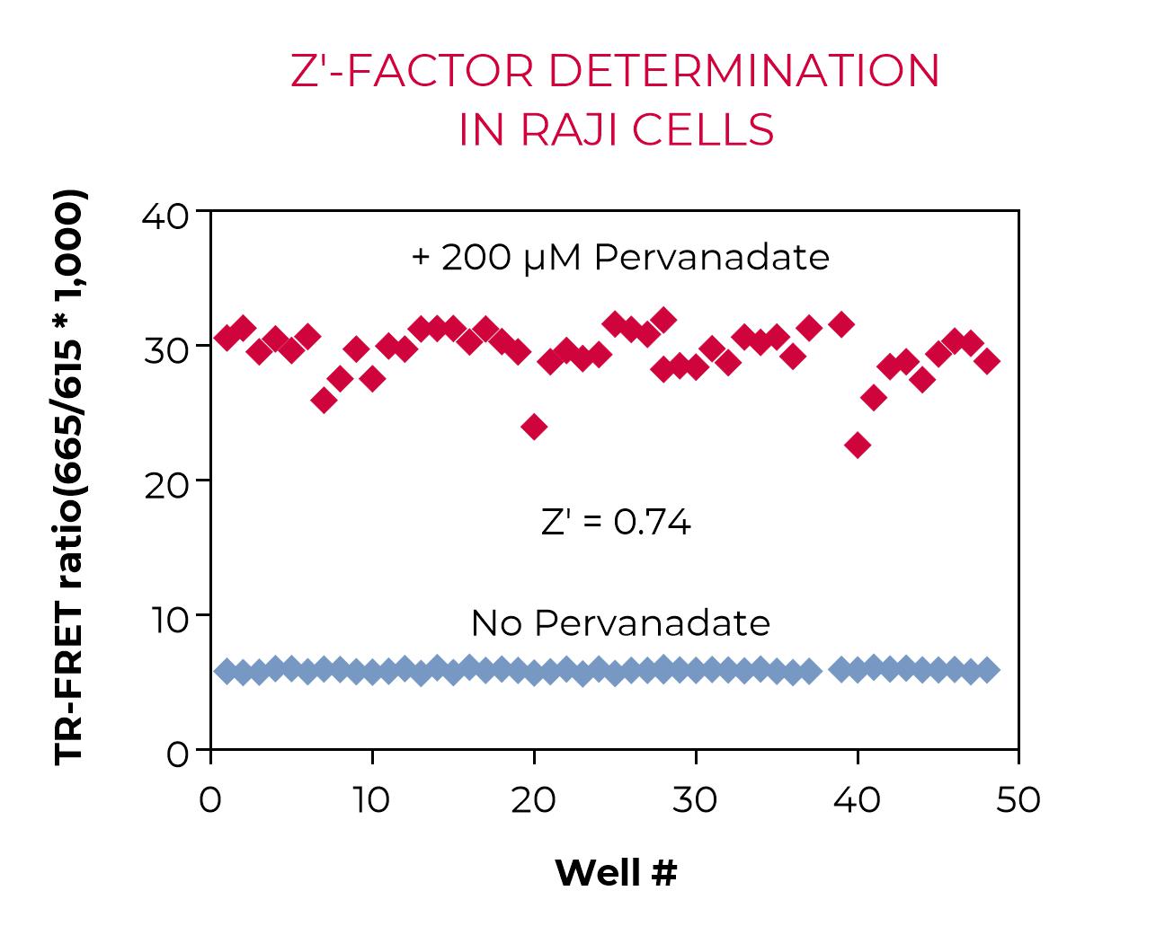 Z'-factor determination in Raji cells Z'-factor determination in Raji cells