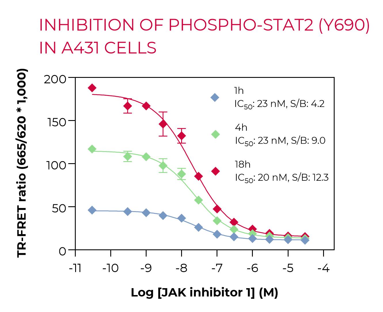 Inhibition of phospho-STAT2 (Y690) in A431 cells Inhibition-Phospho-STAT2